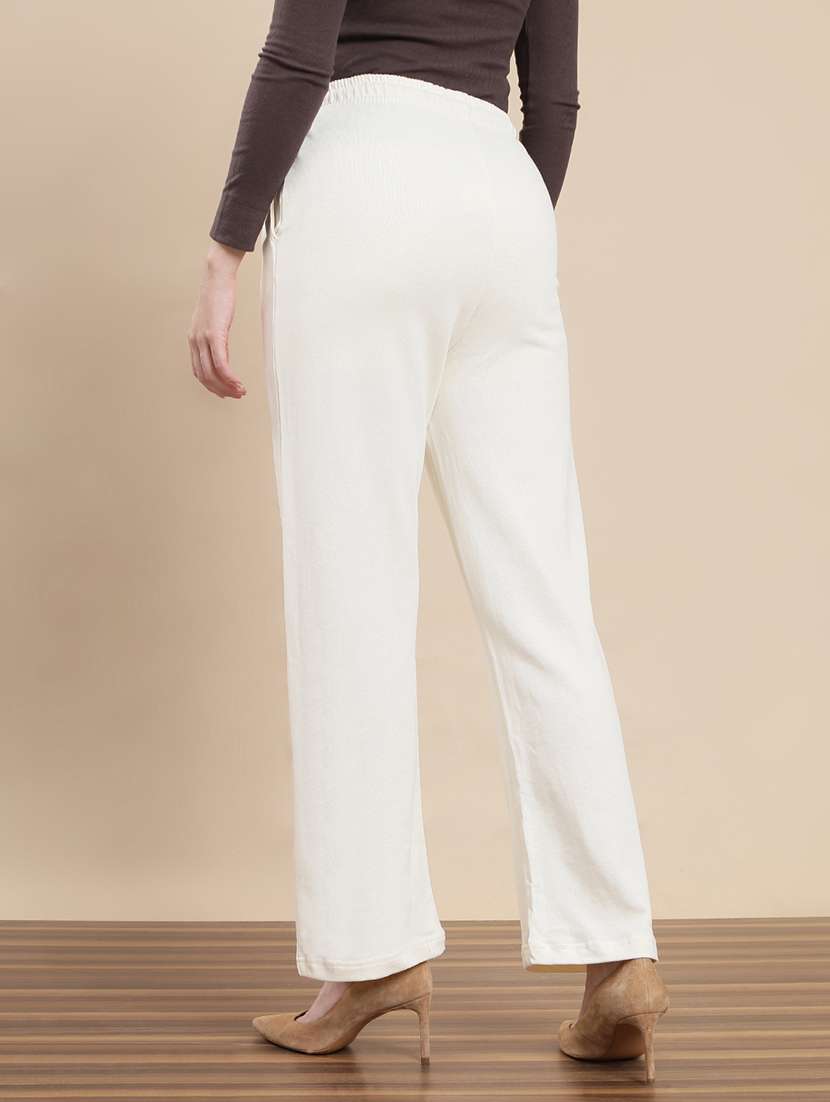 women solid mid rise straight trouser - 22295879 -  Standard Image - 3