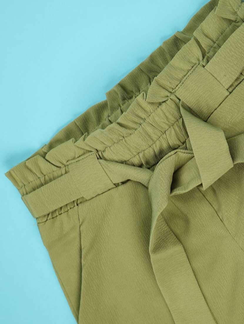 girls solid mid rise shorts - 22296025 -  Standard Image - 3