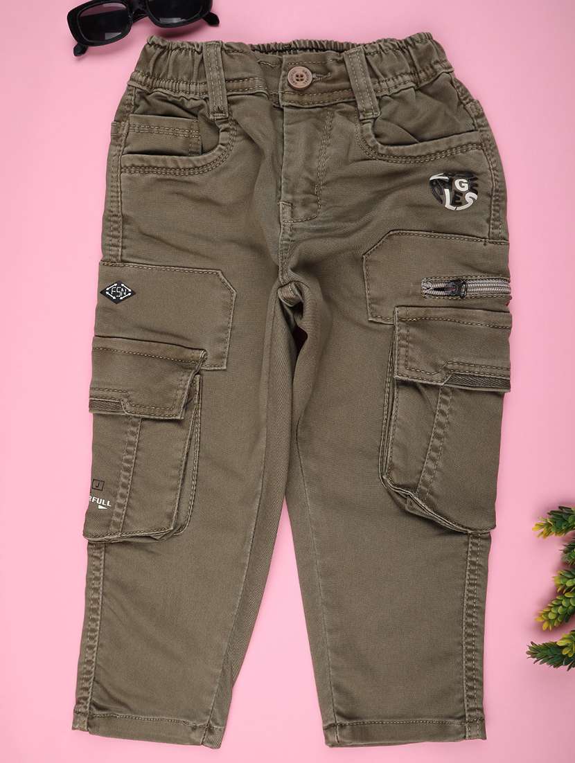 girls solid mid rise cargo