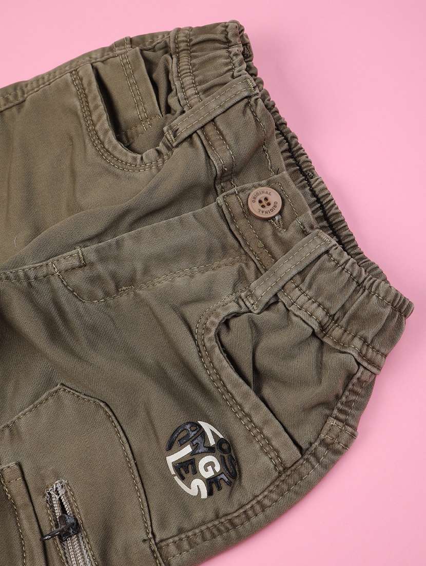 girls solid mid rise cargo - 22296038 -  Standard Image - 3