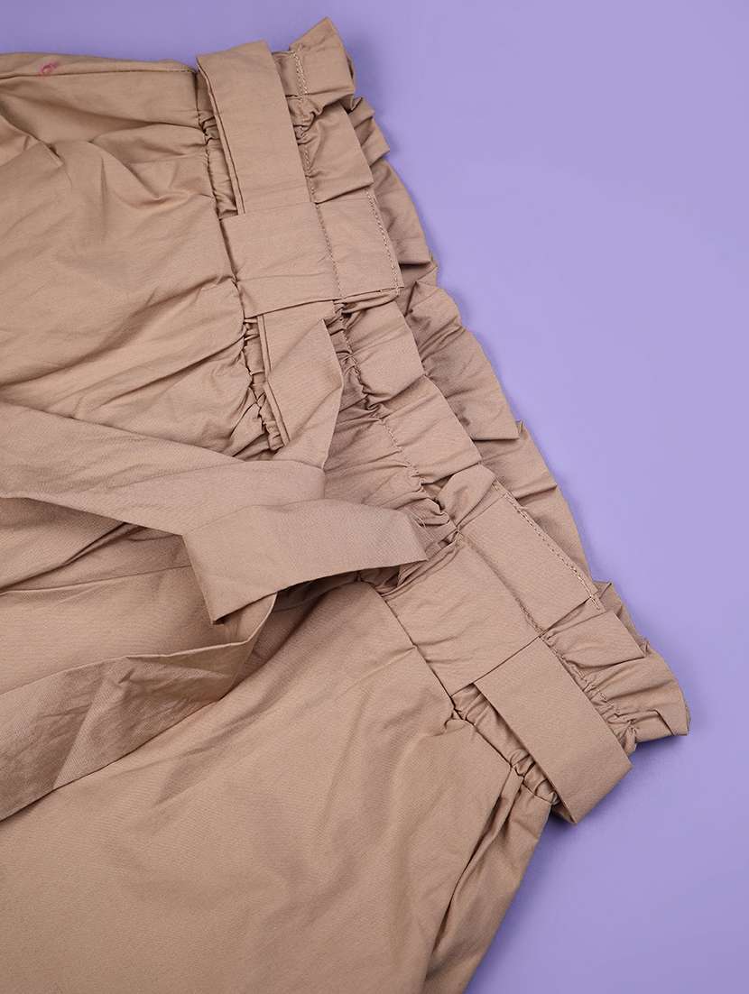 girls solid mid rise shorts - 22296103 -  Standard Image - 3