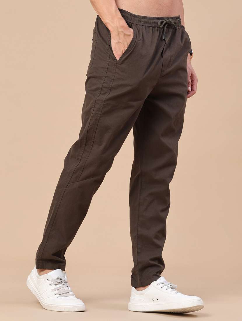 men solid mid rise full length track pant - 22296170 -  Standard Image - 3