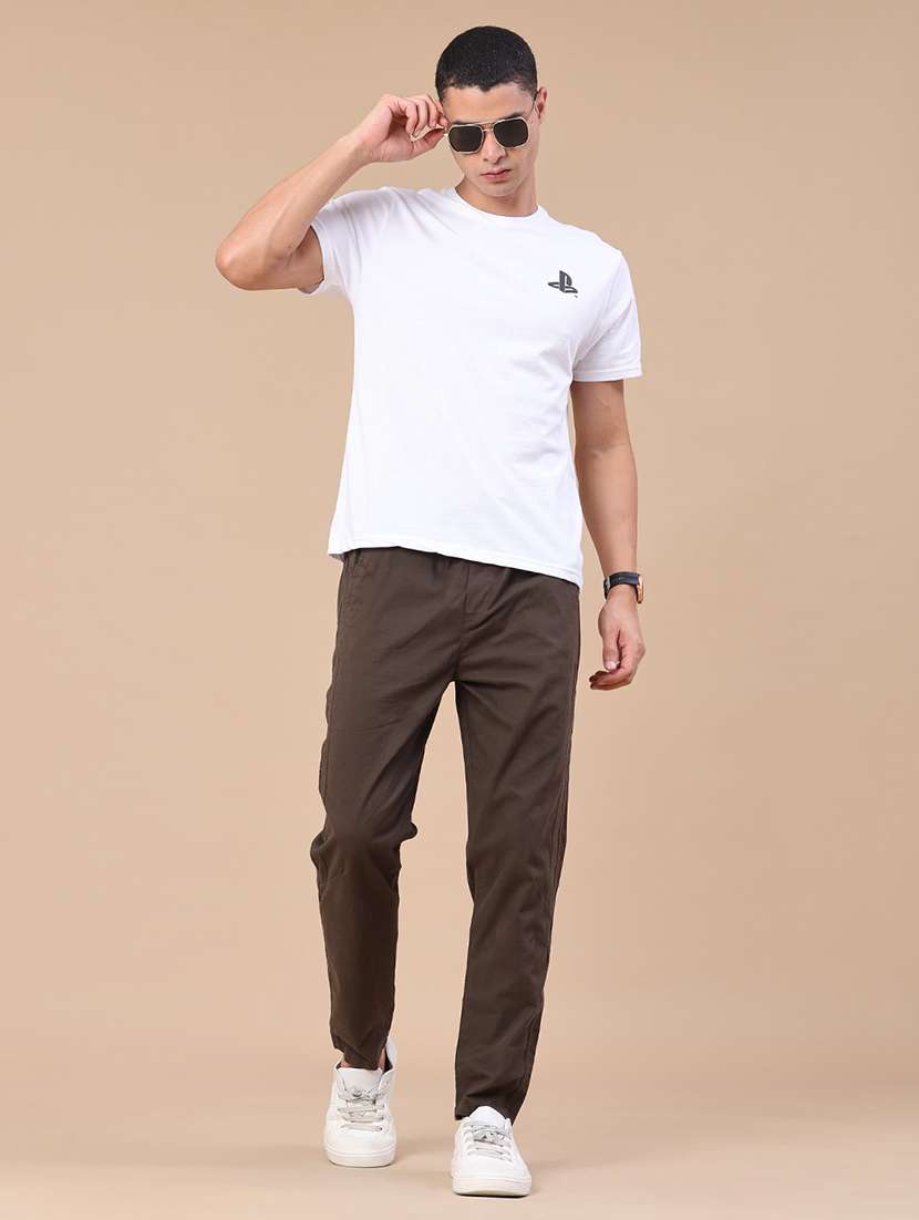 men solid mid rise full length track pant - 22296170 -  Standard Image - 5