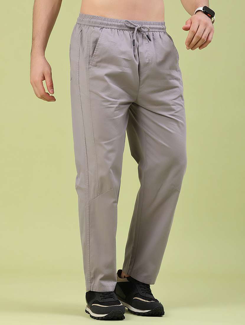 men solid mid rise full length track pant - 22296171 -  Standard Image - 3