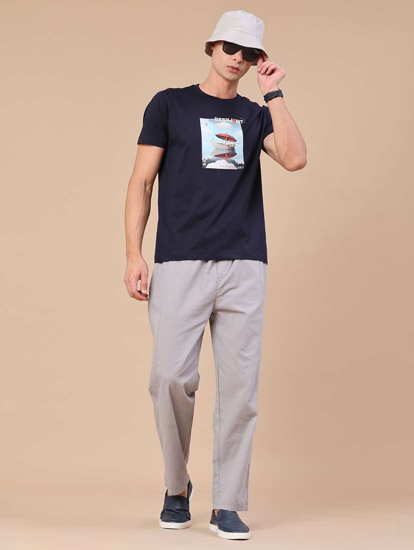 men solid mid rise full length track pant - 22296172 -  Standard Image - 5