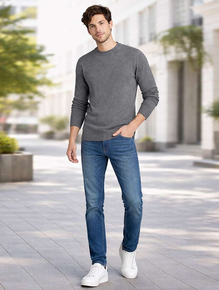 men solid long sleeve regular fit pullover - 22296272 -  Standard Image - 3