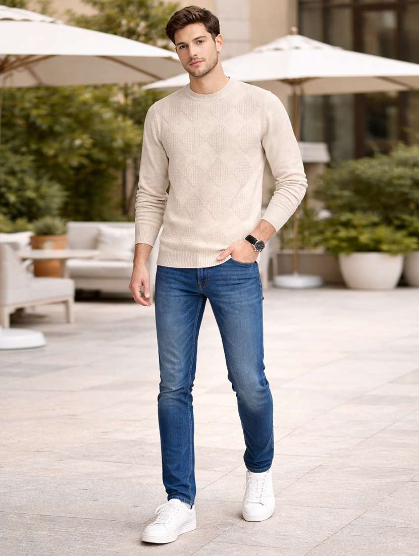 men self design long sleeve regular fit pullover - 22296280 -  Standard Image - 3