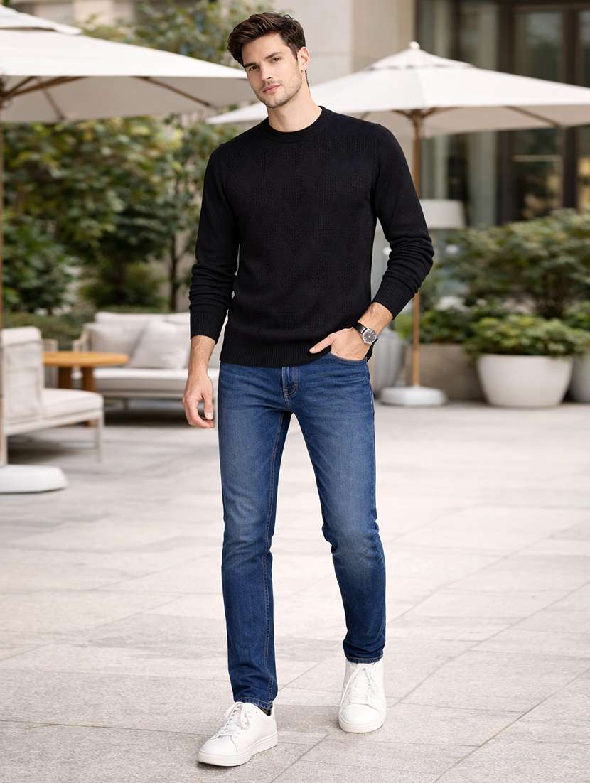 men self design long sleeve regular fit pullover - 22296281 -  Standard Image - 3