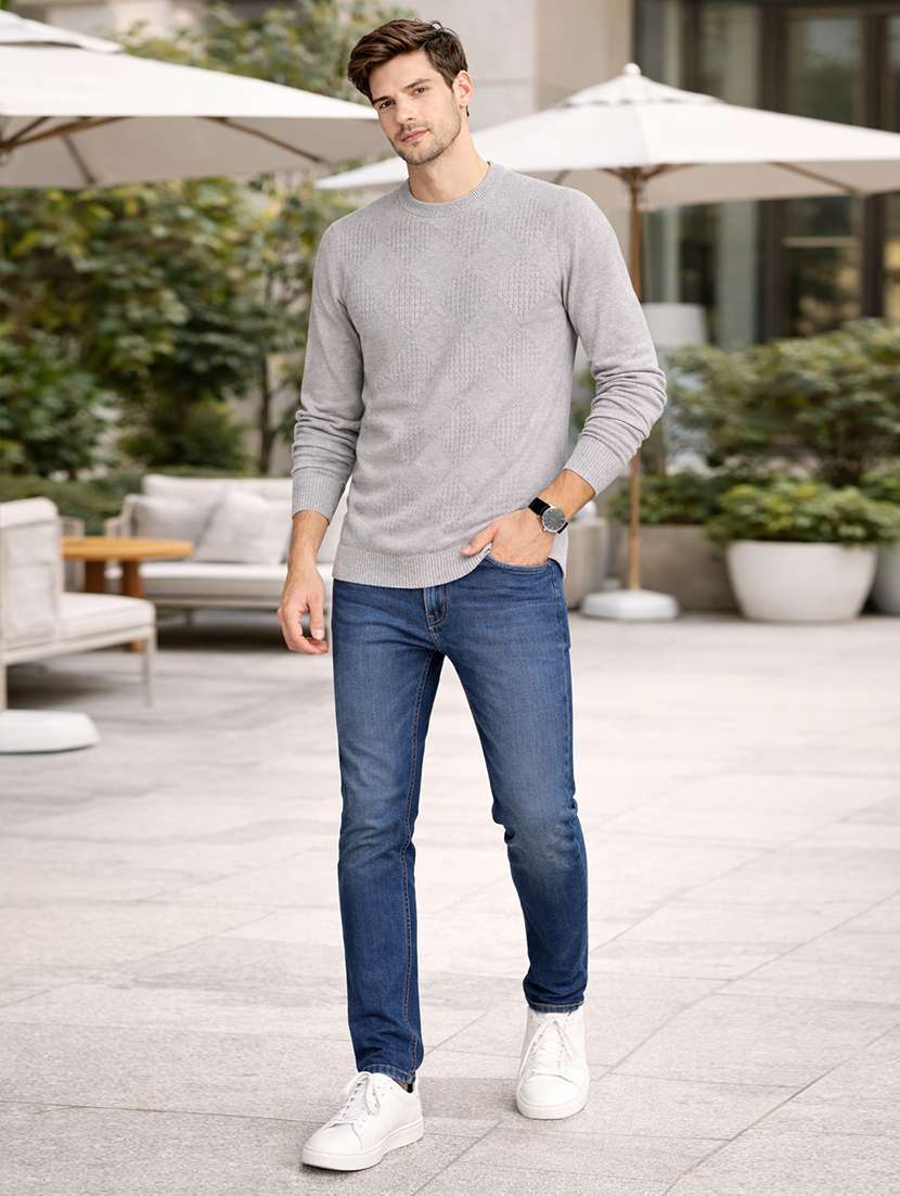 men self design long sleeve regular fit pullover - 22296282 -  Standard Image - 3