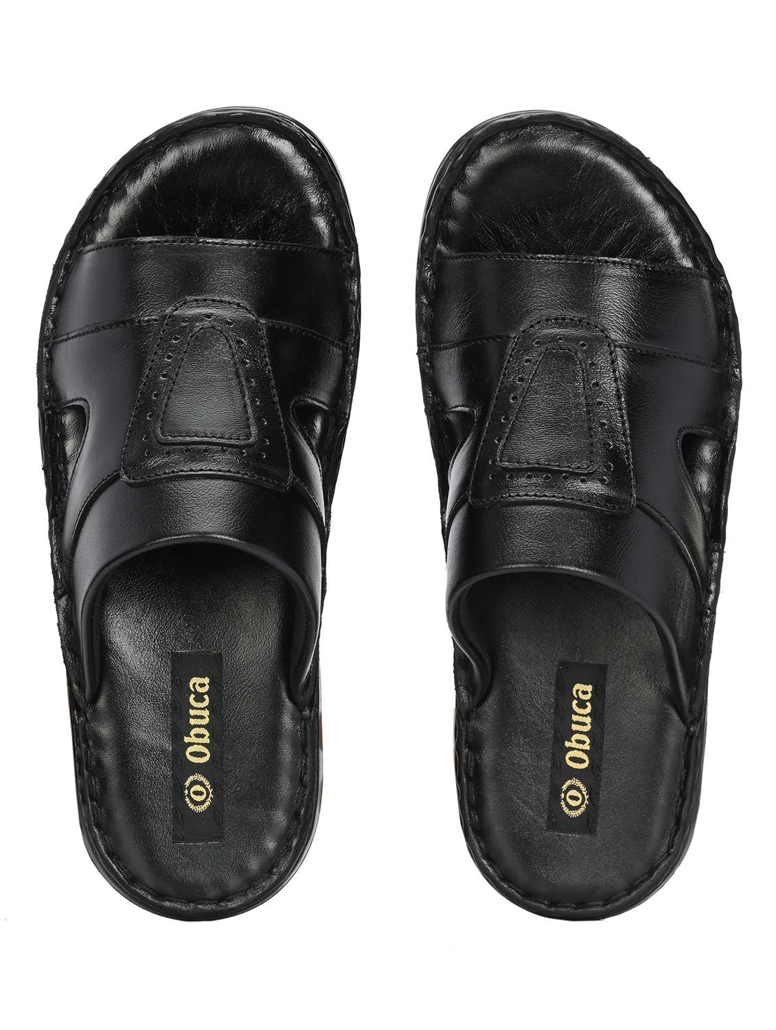 men black slip on sandal - 22296289 -  Standard Image - 3