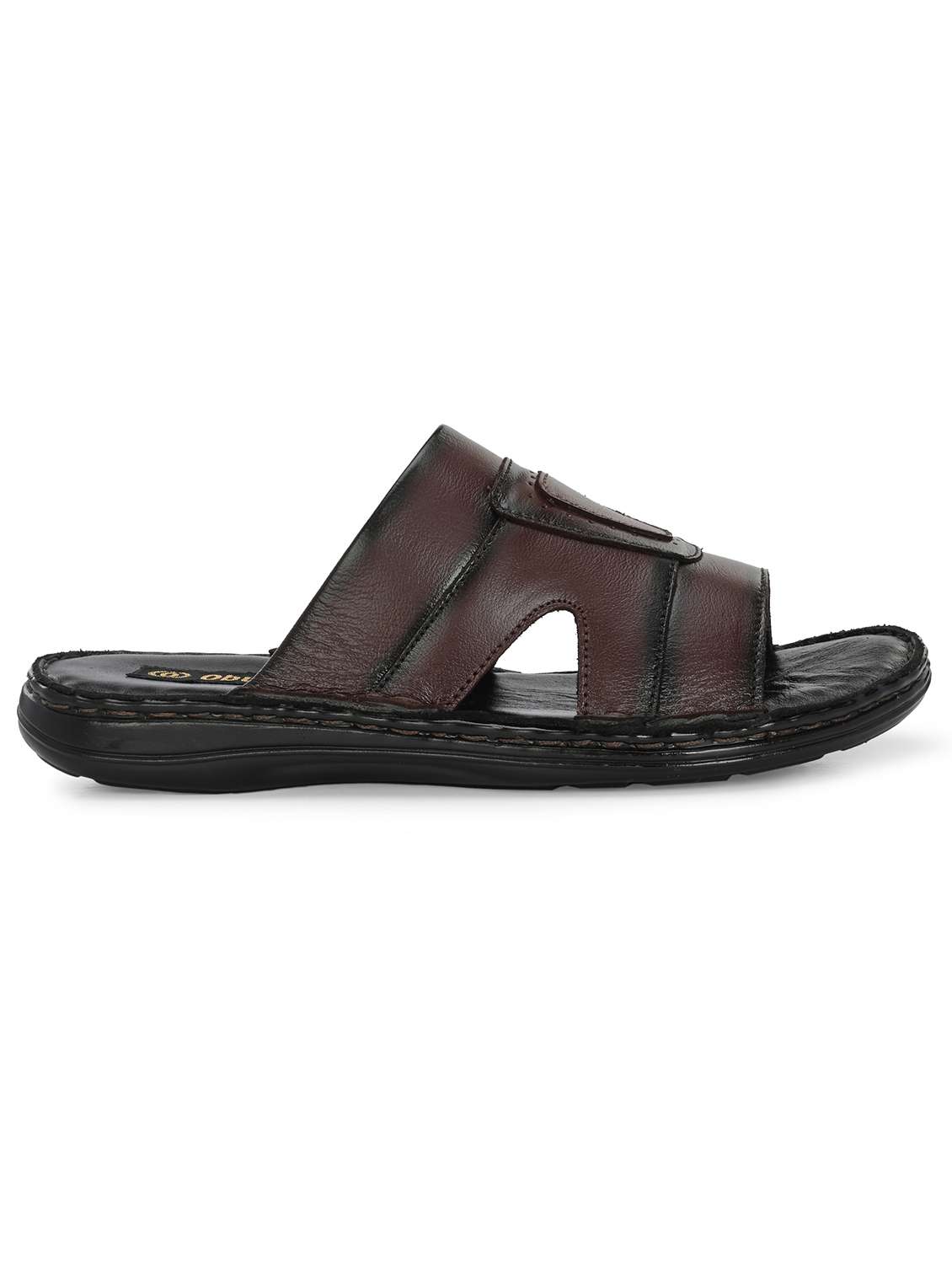 men brown slip on sandal - 22296290 -  Standard Image - 3