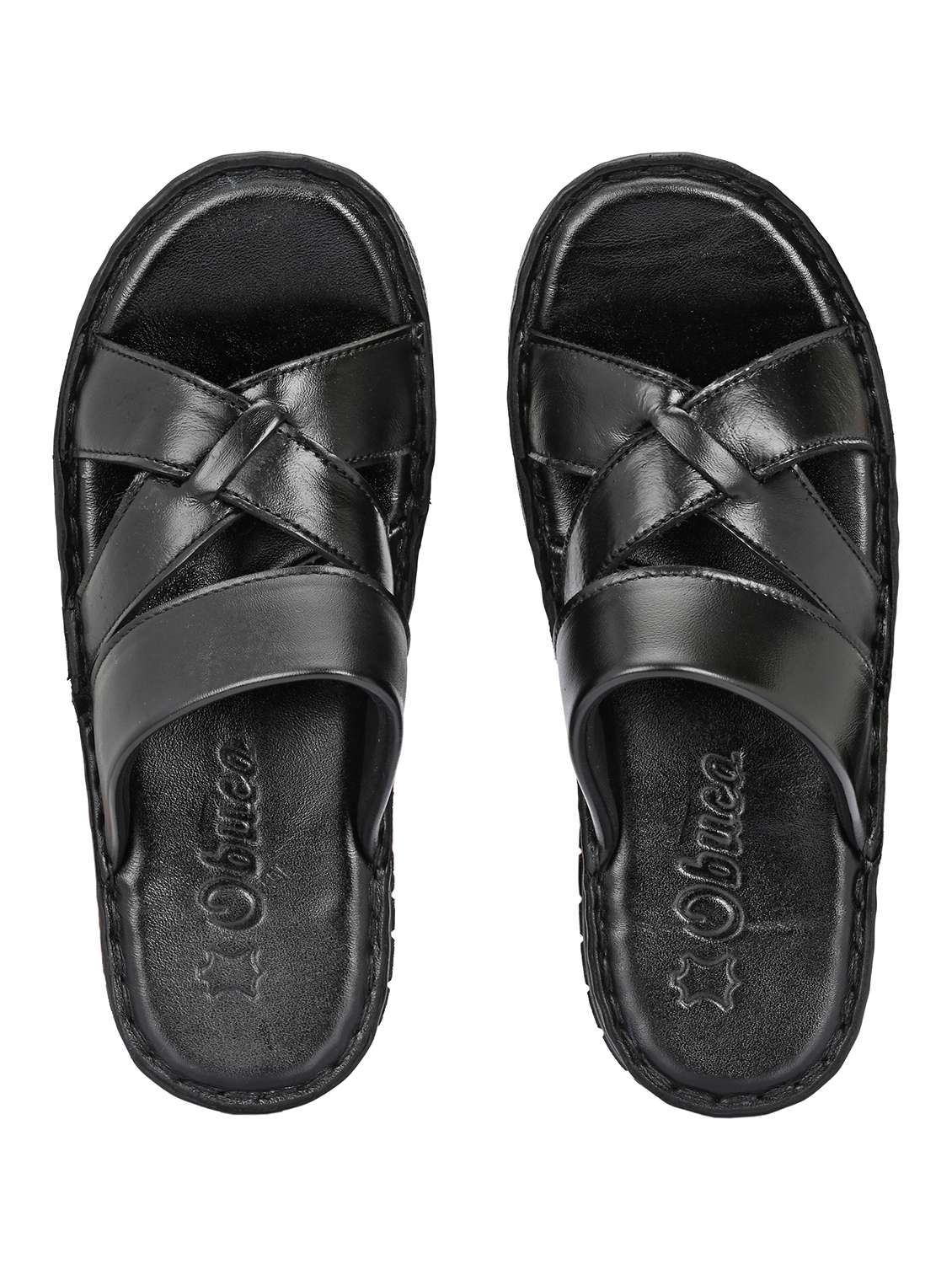 men black slip on sandal - 22296498 -  Standard Image - 5