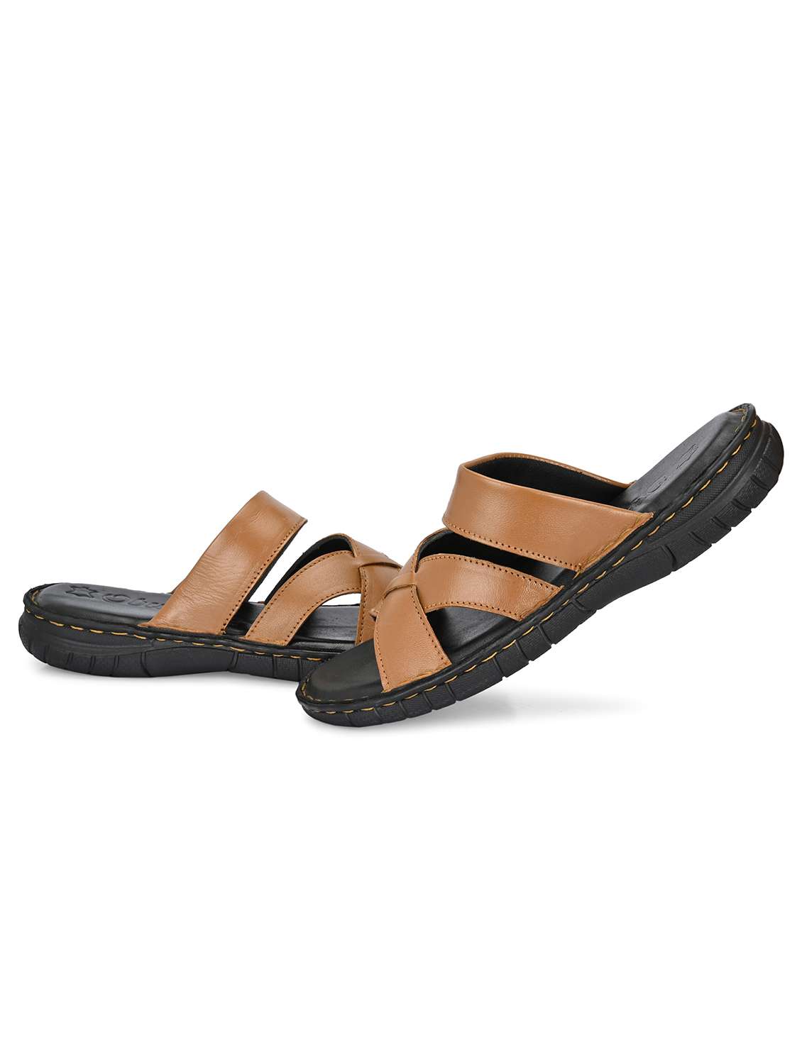 men tan slip on sandal - 22296499 -  Standard Image - 3