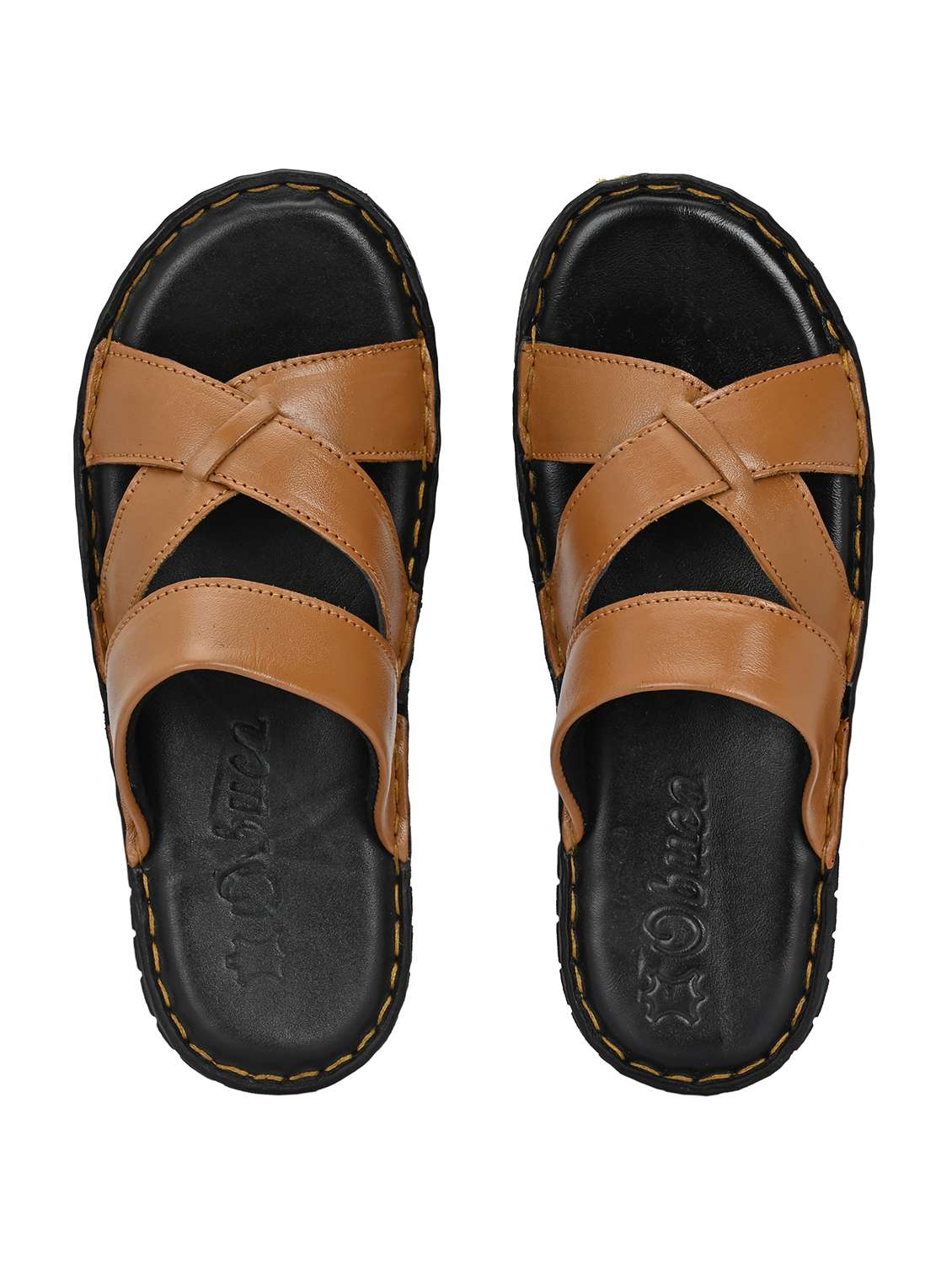 men tan slip on sandal - 22296499 -  Standard Image - 5