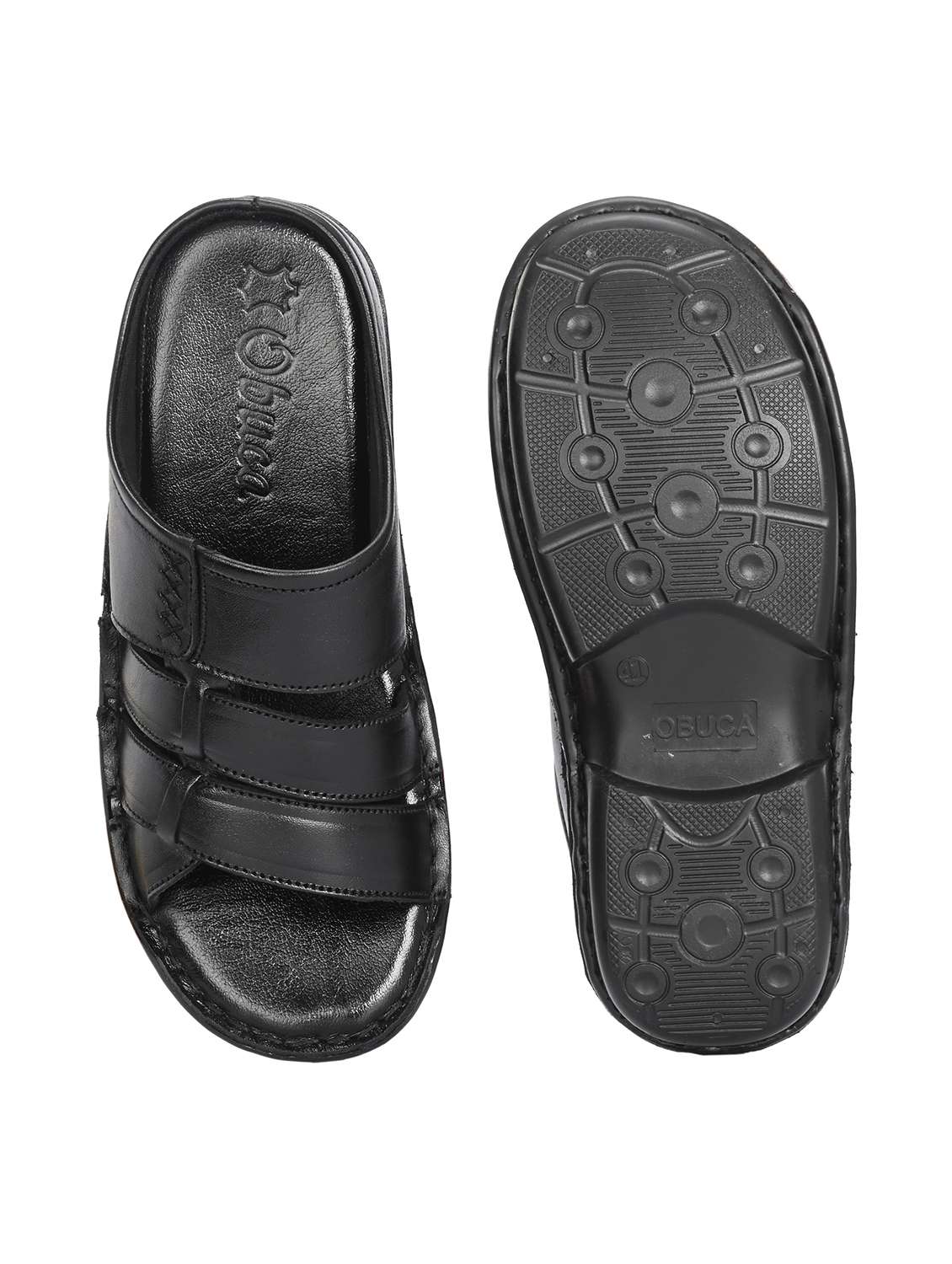 men black slip on sandal - 22296505 -  Standard Image - 5