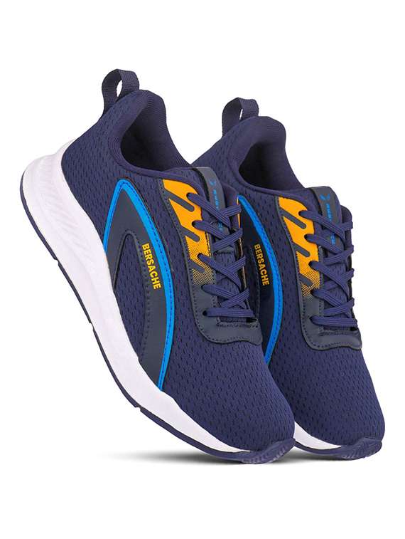 men solid lace up sport shoes