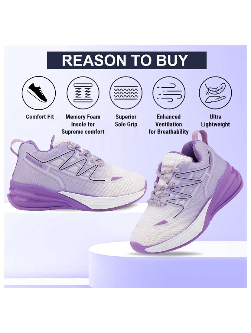 kids purple lace up sport shoes - 22296533 -  Standard Image - 3