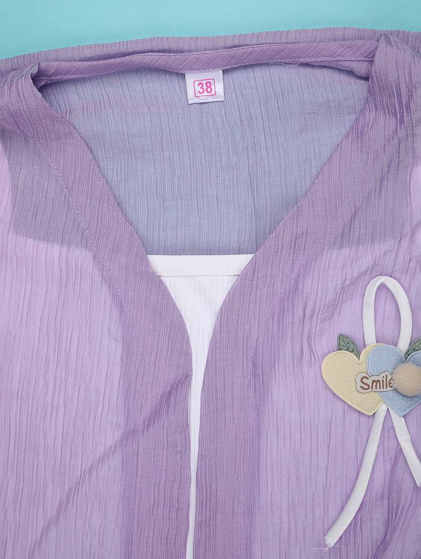 girls solid three quarter sleeve top - 22296637 -  Standard Image - 3