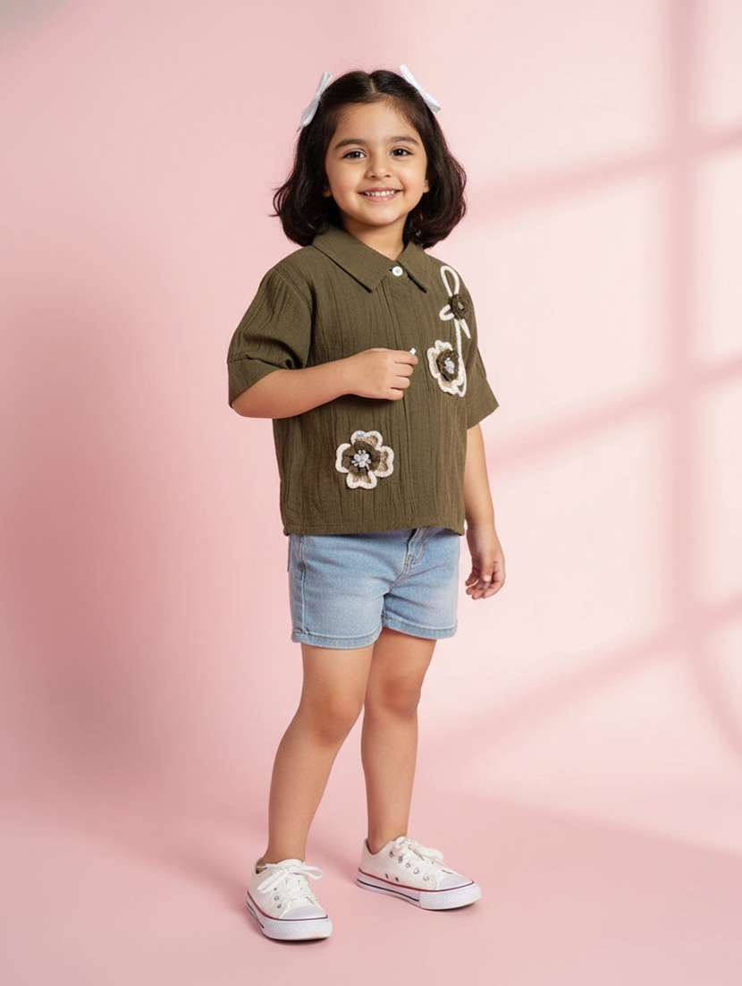 olive cotton  top