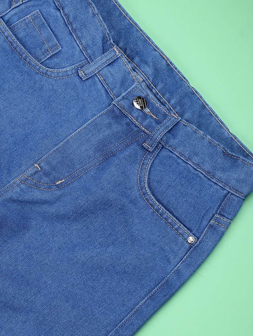 girls plain mid rise straight fit jeans - 22296859 -  Standard Image - 3