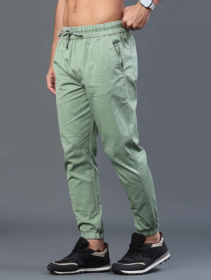men solid mid rise regular fit jogger - 22296962 -  Standard Image - 3
