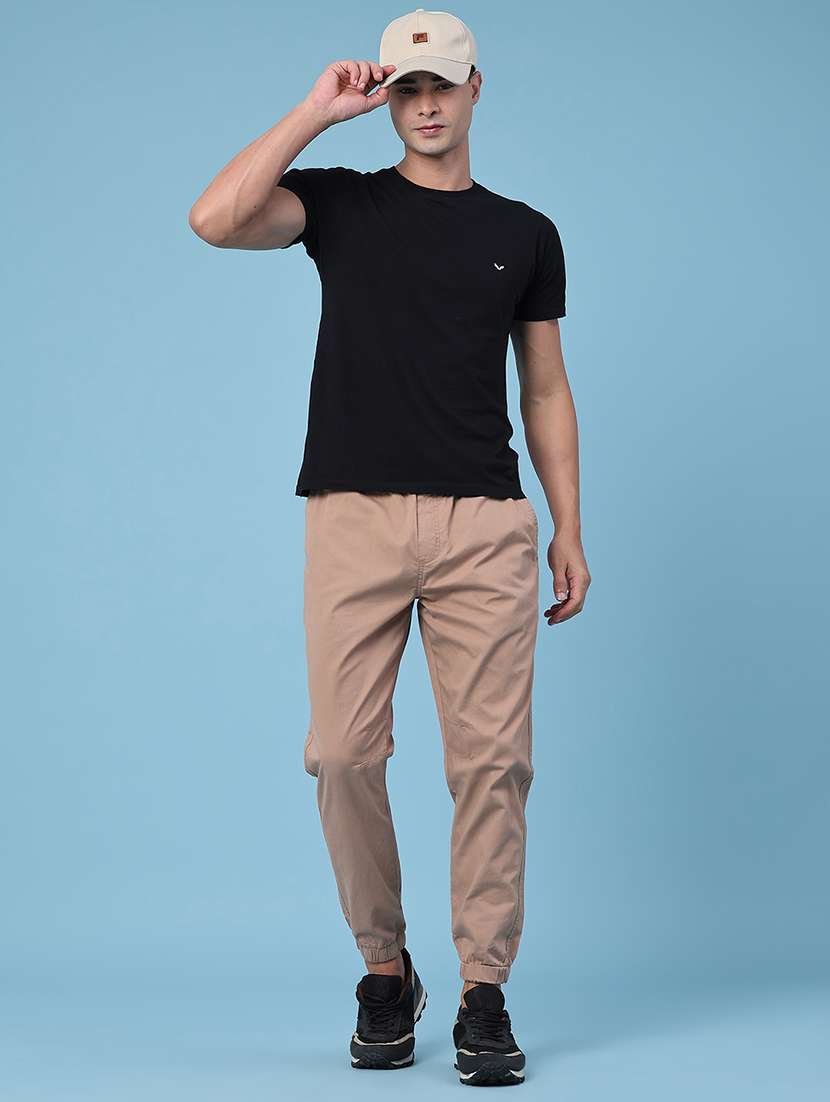 men solid mid rise regular fit jogger - 22296963 -  Standard Image - 5