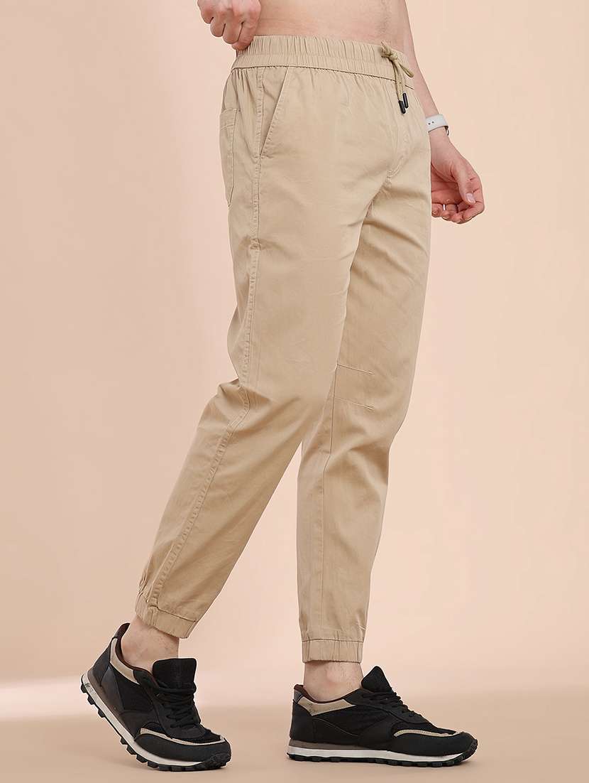 men solid mid rise regular fit jogger - 22296964 -  Standard Image - 3