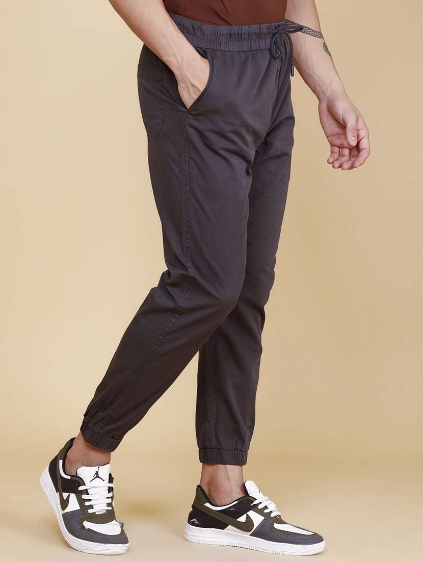 men solid mid rise regular fit jogger - 22296965 -  Standard Image - 3