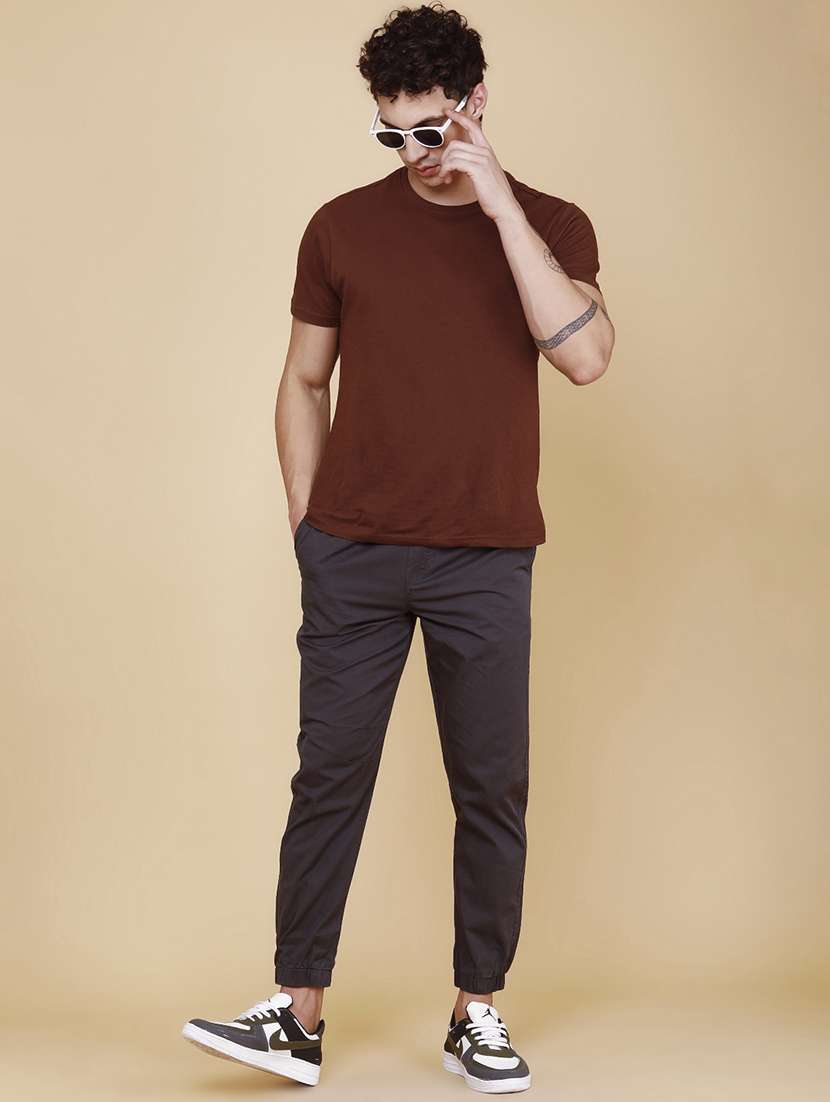 men solid mid rise regular fit jogger - 22296965 -  Standard Image - 5