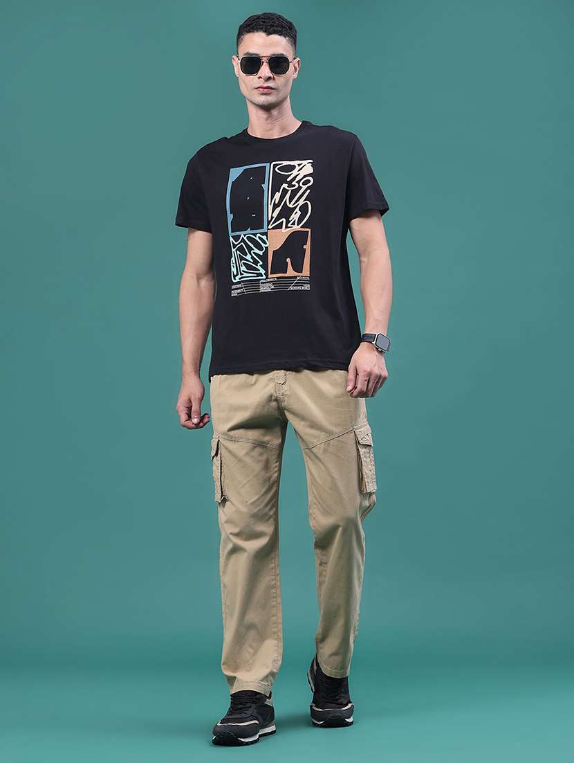 Men Solid Mid Rise Regular Fit Cargo - 22297048 -  Standard Image - 5