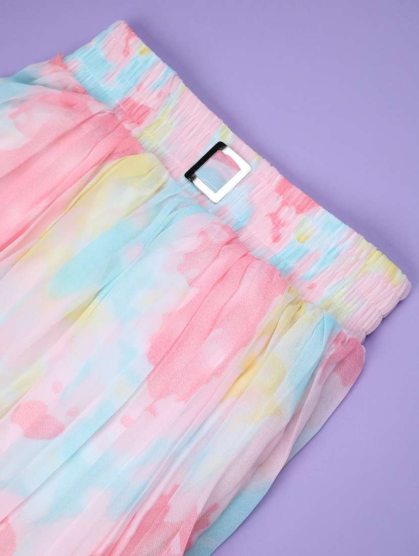 girls printed mid rise flared skirt - 22297130 -  Standard Image - 3