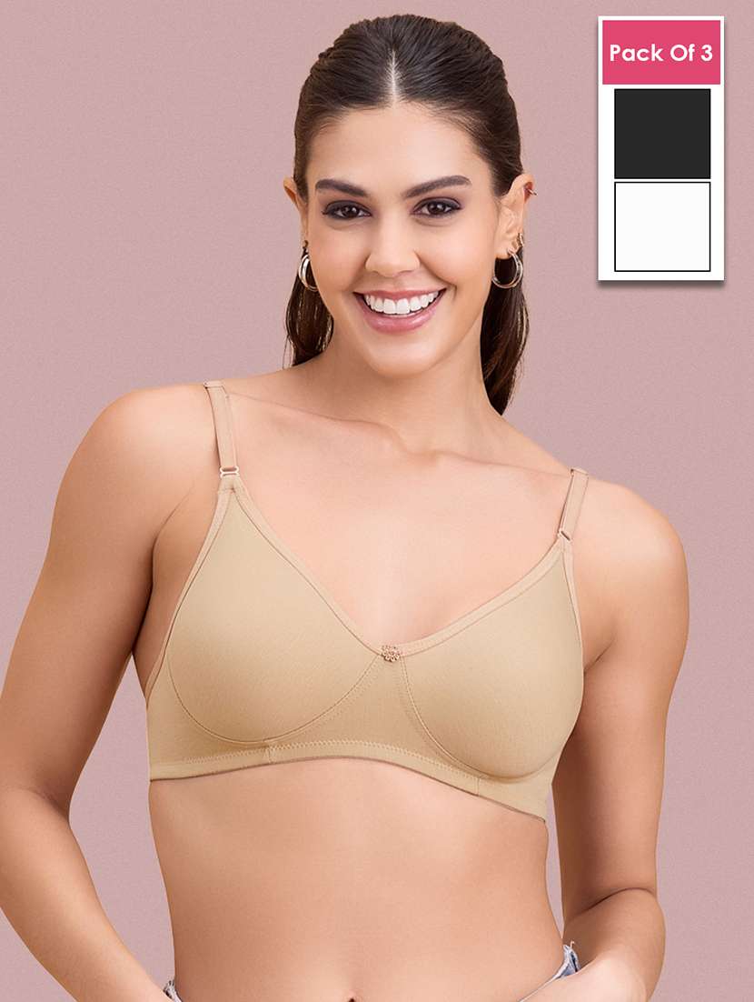 women pack of 2 solid non padded bra