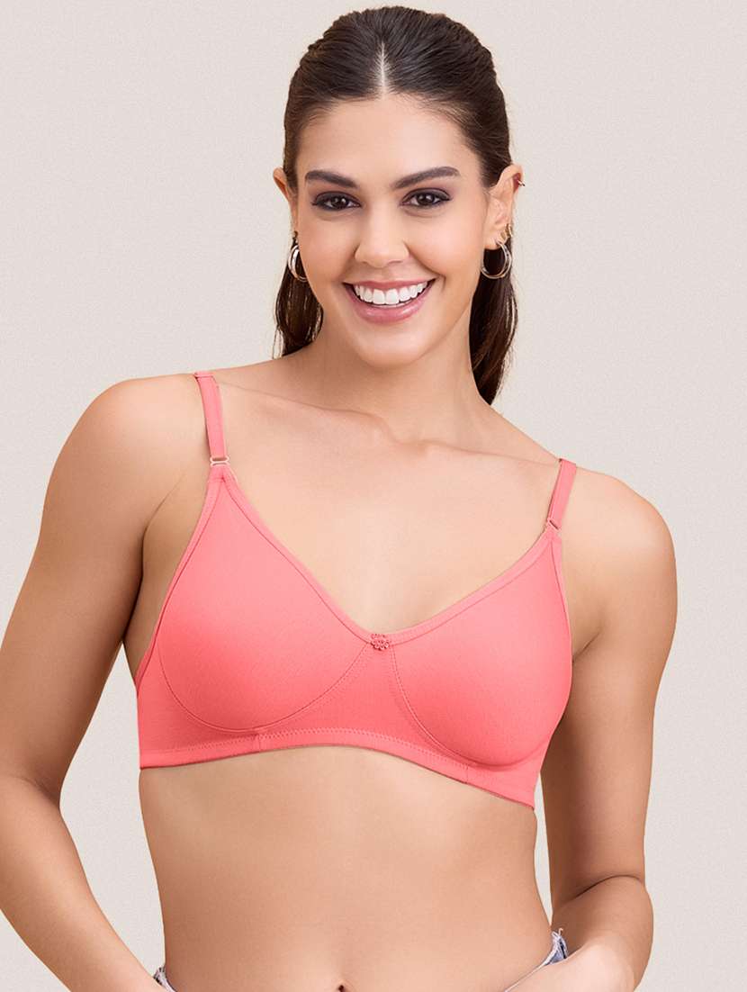 women pack of 5 solid non padded bra - 22297262 -  Standard Image - 5