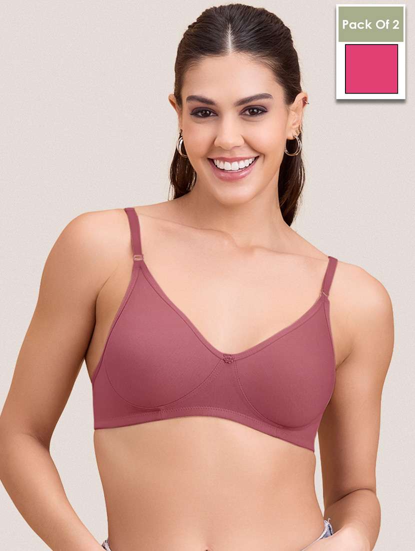 women pack of 2 solid non padded bra