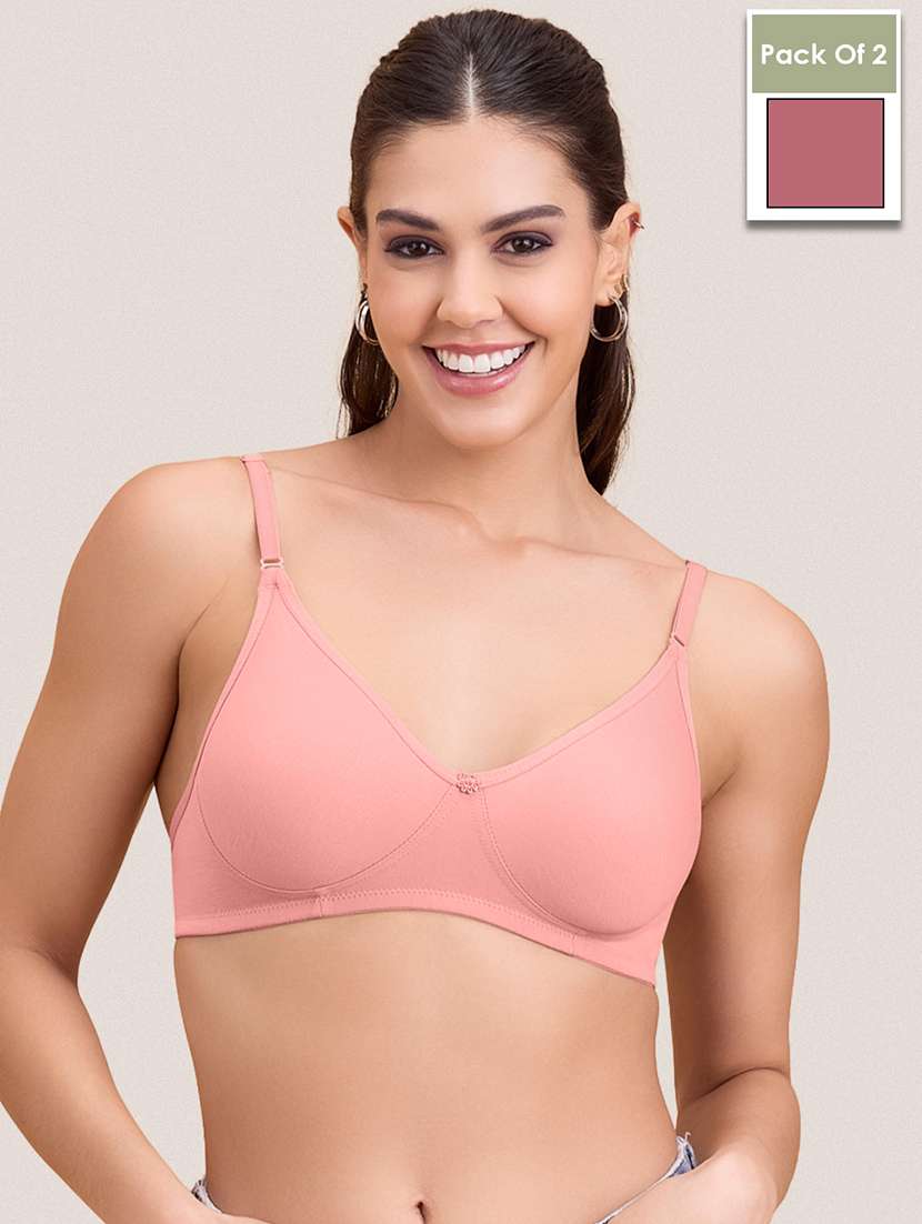 women pack of 2 solid non padded bra