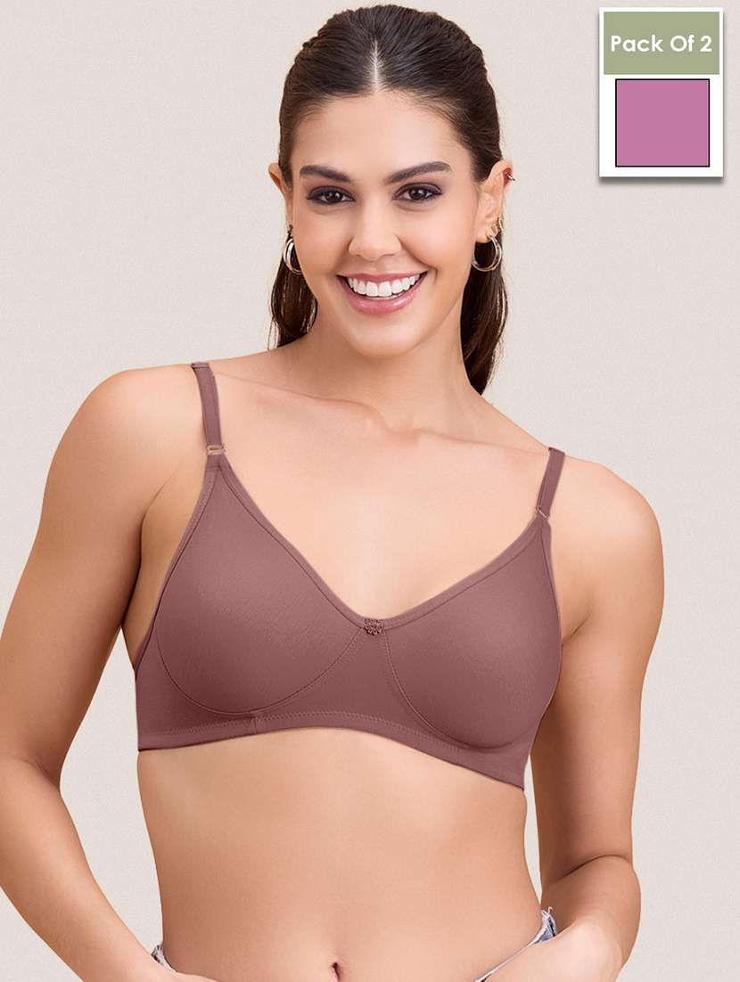 women pack of 2 solid non padded bra