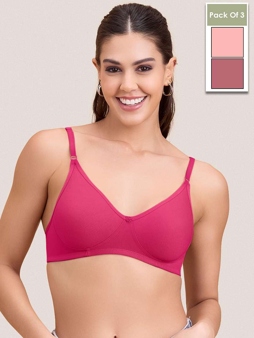 women pack of 3 solid non padded bra