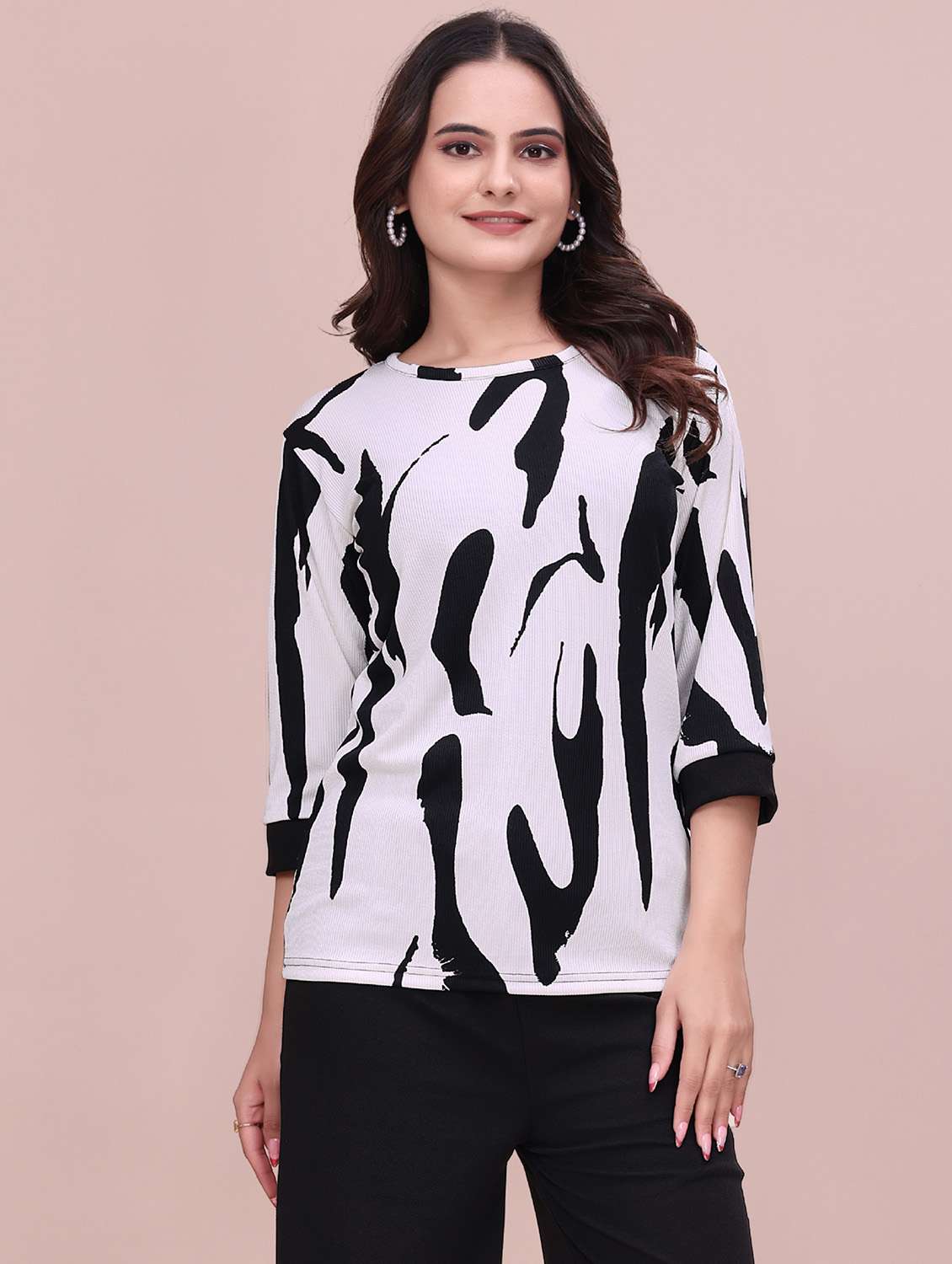 women printed top and trouser co-ord set - 22297393 -  Standard Image - 5