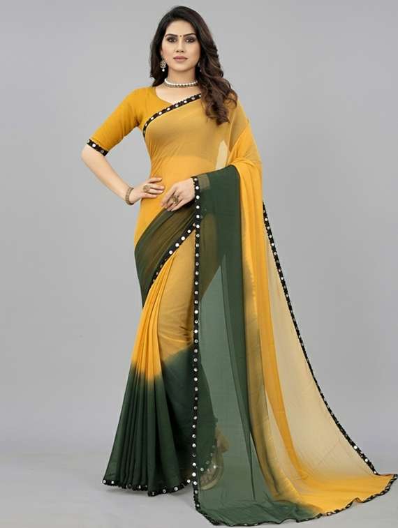 women ombre printed saree with blouse