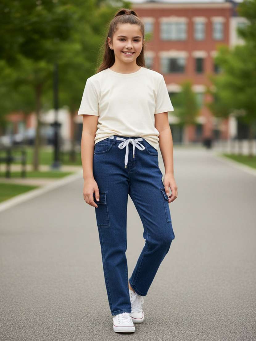 blue poly cotton plain jean