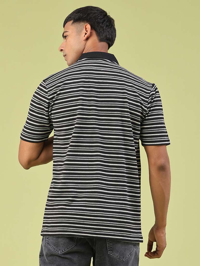 men striped short sleeve regular fit polo t-shirt - 22297996 -  Standard Image - 3