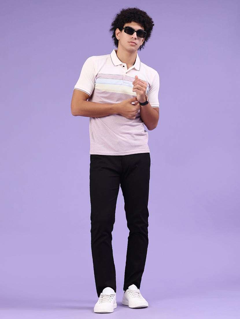 men striped short sleeve regular fit polo t-shirt - 22298003 -  Standard Image - 3