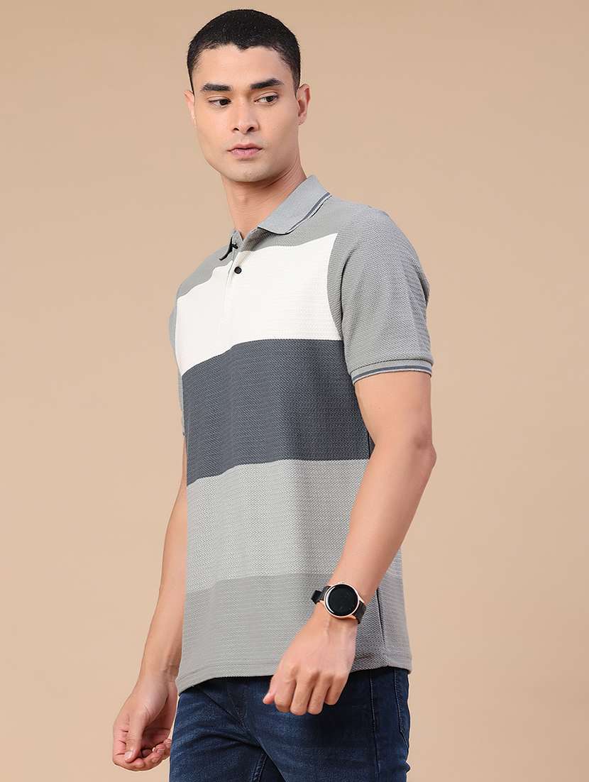 Men Colourblocked Short Sleeves Polo T-shirt - 22298005 -  Standard Image - 3