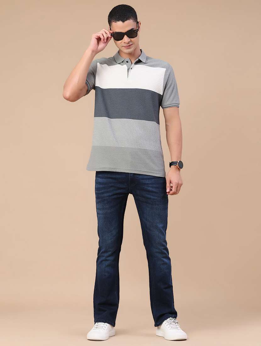 Men Colourblocked Short Sleeves Polo T-shirt - 22298005 -  Standard Image - 5