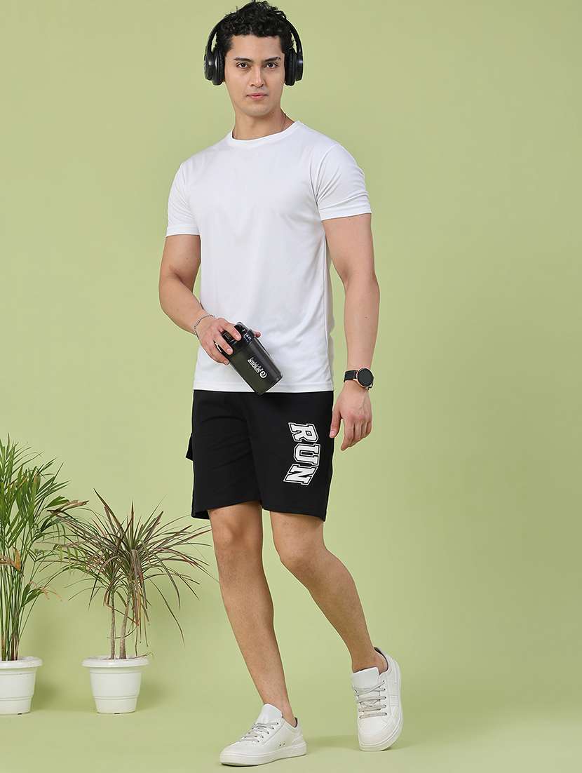men typographic mid rise regular fit sports shorts - 22298056 -  Standard Image - 5