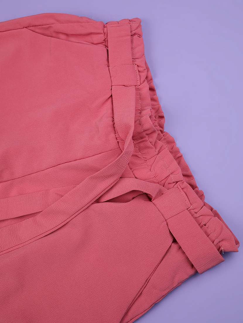 girls solid mid rise shorts - 22298075 -  Standard Image - 3