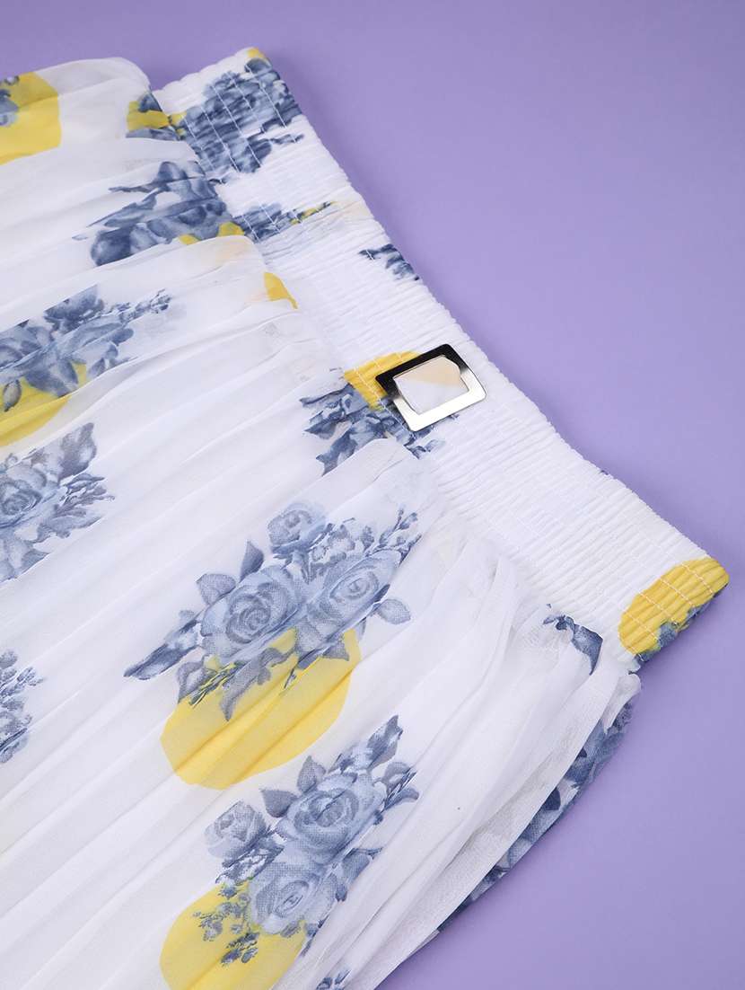 girls printed  mid rise flared skirt - 22298087 -  Standard Image - 3