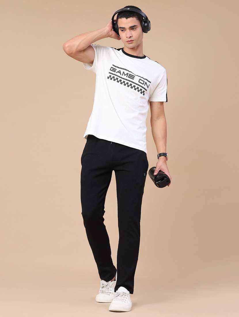 men solid mid rise full length track pant - 22298092 -  Standard Image - 5
