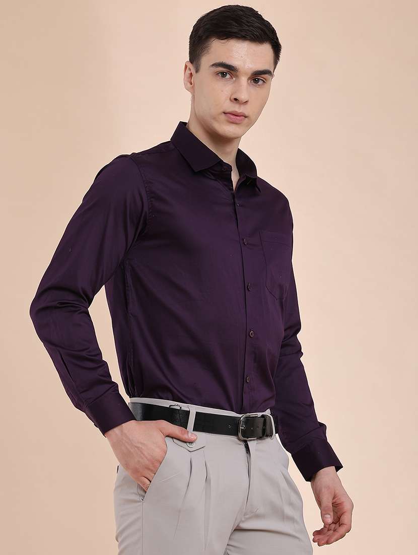 Men Solid Long Sleeves Formal Shirt - 22298095 -  Standard Image - 3
