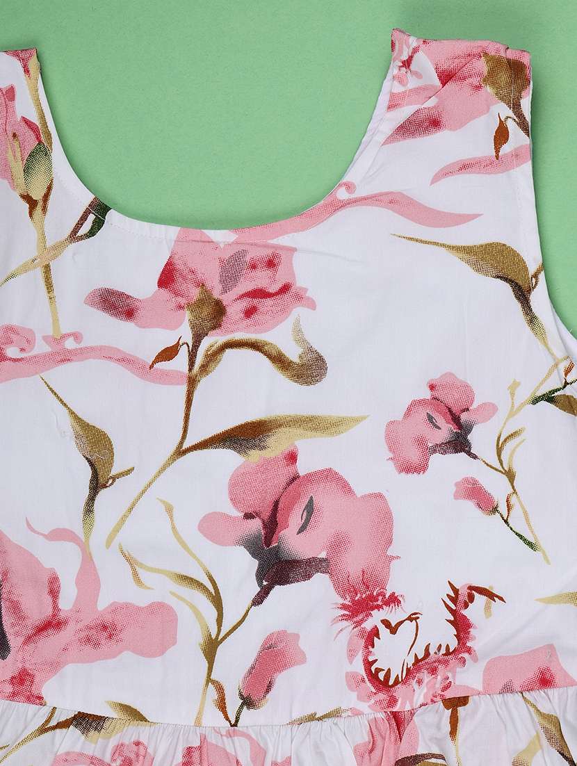 girls printed round neck regular fit frock - 22298216 -  Standard Image - 3